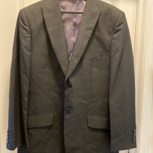 Mens Suit Coat Blazer 42R Black Pinstripe